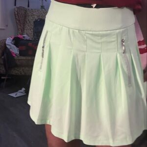 Mint Green Jamie Sadock pleated cooltrex #skort/Skirt with Zipper pockets